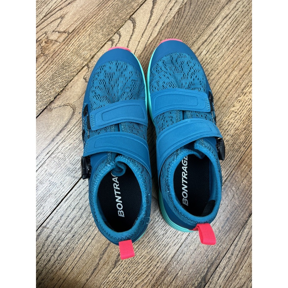 Bontrager Cadence Cycling Spin Workout Shoes Size 7 Teal Blue EUC - Picture 4 of 7